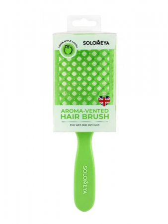 Арома-расческа вентилируемая Зеленое Яблоко Solomeya Aroma Vented Hair Brush Green Apple, 1 шт